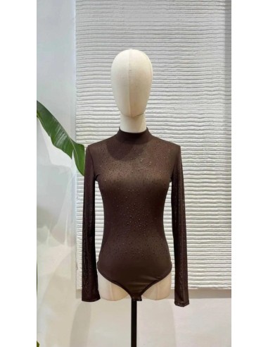 Body en transparencia con cuello perkins y pedrería.
