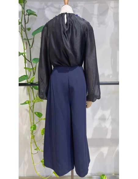 Pantalón cropped quilla transparencia