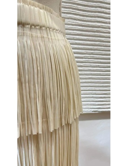 Falda midi de flecos con cinturilla elástica (talla desde 36 hasta