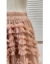 Falda midi de tul con detalle volantitos y cinturilla elástica (talla desde 36 hasta 48).