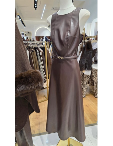 Vestido midi efecto piel