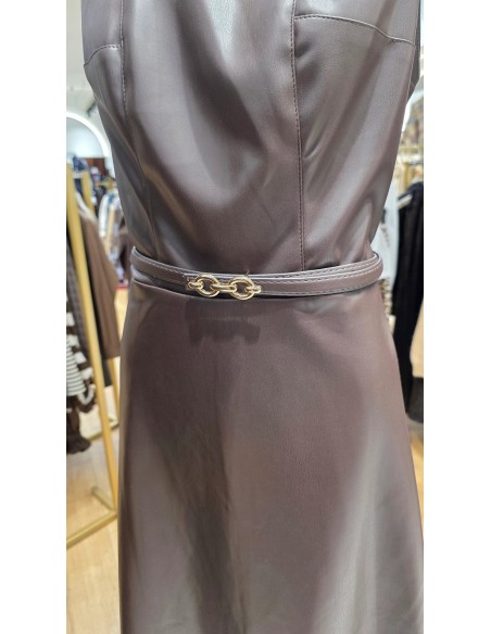 Vestido midi efecto piel