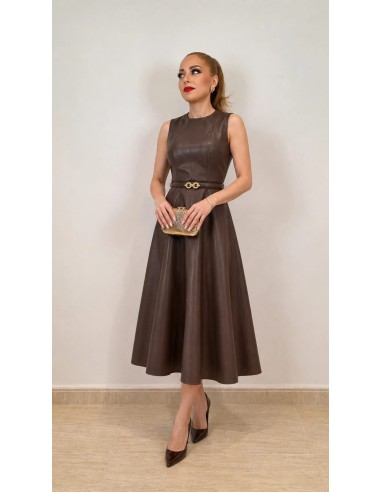 Vestido midi efecto piel