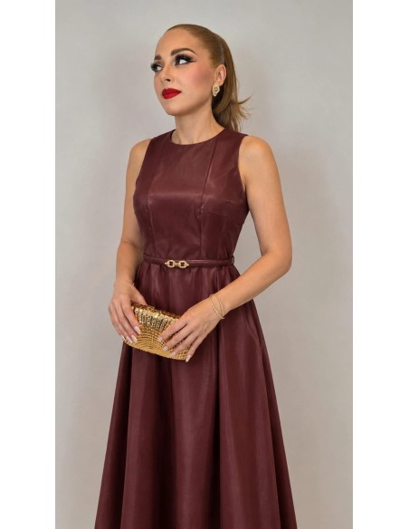 Vestido midi efecto piel