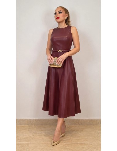 Vestido midi efecto piel