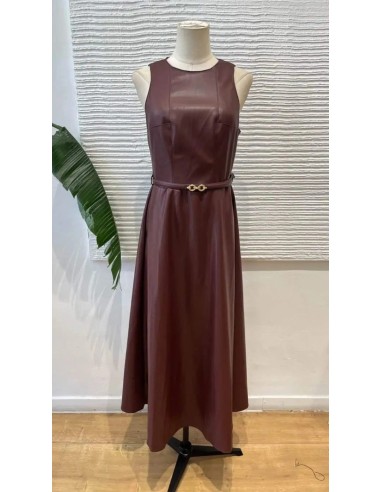 Vestido midi efecto piel