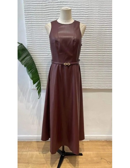 Vestido midi efecto piel