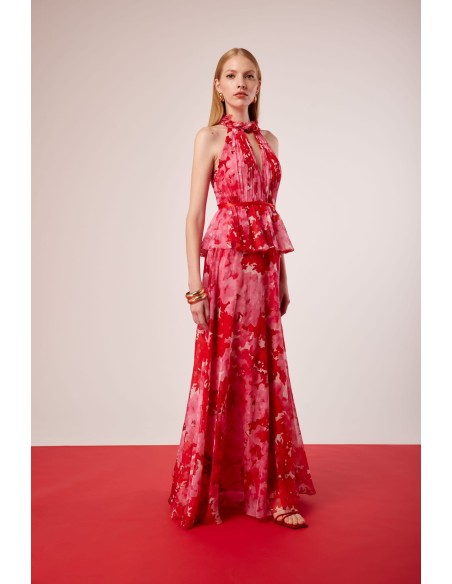 Vestidos Carla Ruiz confeccionado en georgette estampado.