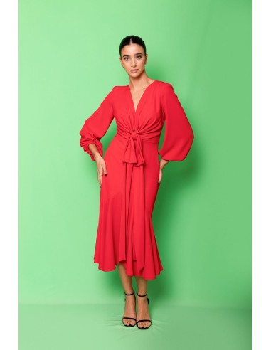 Vestido de corte midi en crepe elástico