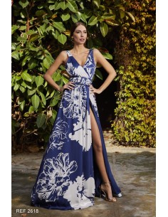 Vestido largo de tirantes con cinturón