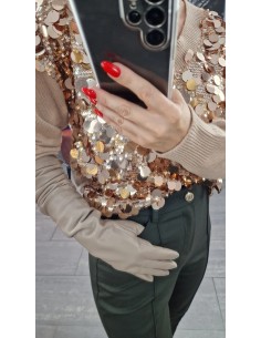 Guantes largos efecto piel con felpa interior. Dedo táctil para dispositivos electrónicos. 2